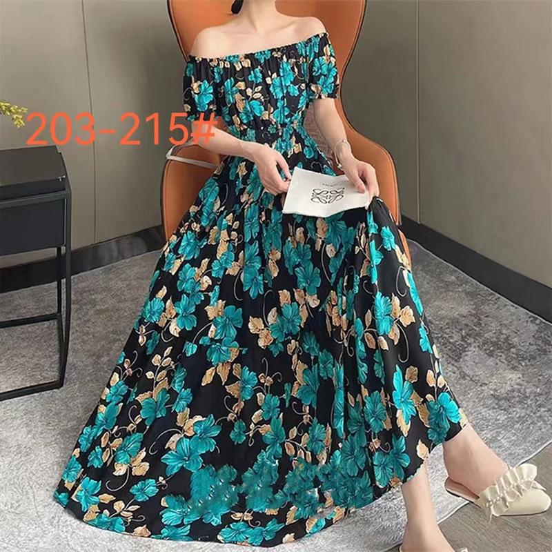 Off-Shoulder One-Neck Cotton Silk Dress Children's Summer Dress Bohemian Island Vacation Dress Travel Beach Dress