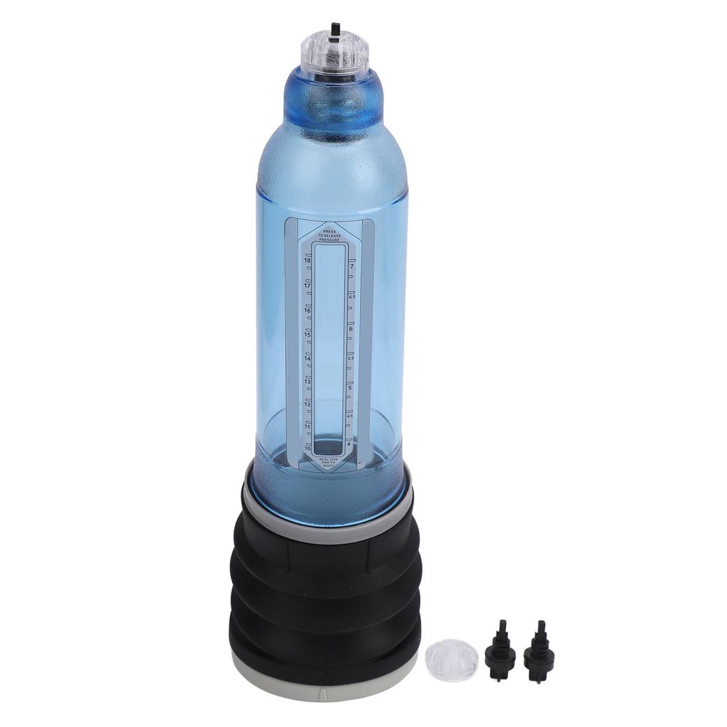 Manual Penis Vacuum Pump Transparent Cylinder Rehabilitation Training Safe Penis Extend Pump for Men Blue