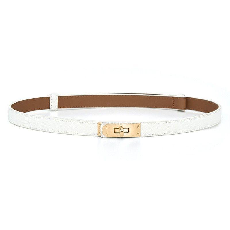 Contemporary Waist Adjustable Belt With Sleek Metal Buckle For Elegant Dresses In Colors Fall