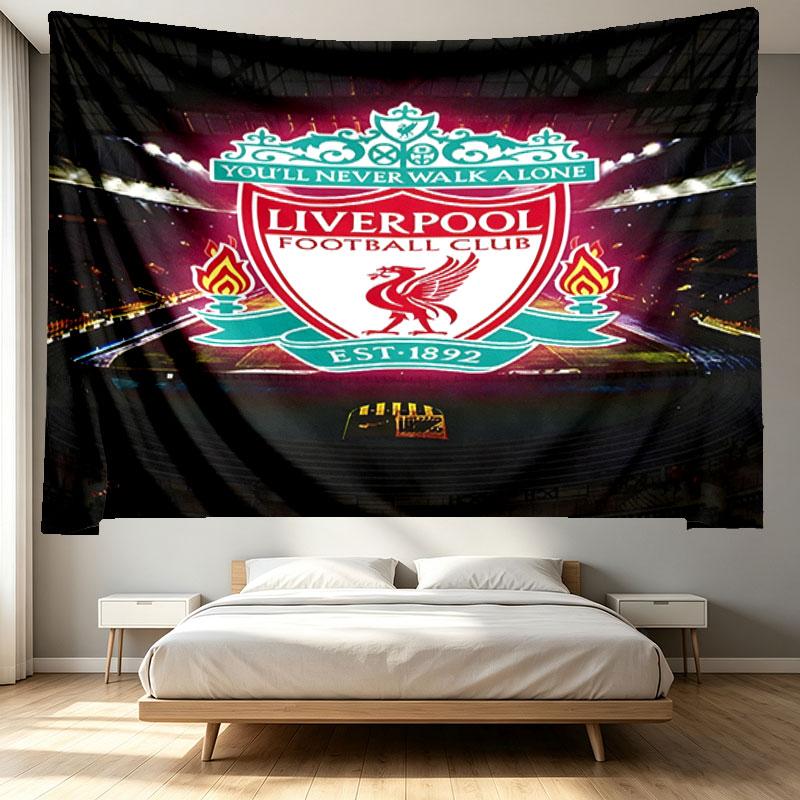 Liverpool F.C Print Tapestry - Portable Wall Decor Cloth, for Home, Dorm, Travel, Bedroom, Living Room - Ideal Birthday Housewarming Gift