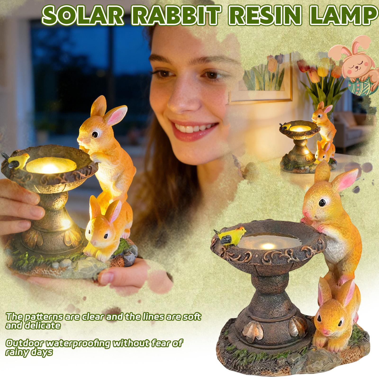 

Solar-powered Resin Ornaments, Animal Statues, Handicrafts, Garden And Courtyard Decorative Ambient Lighting. One Size