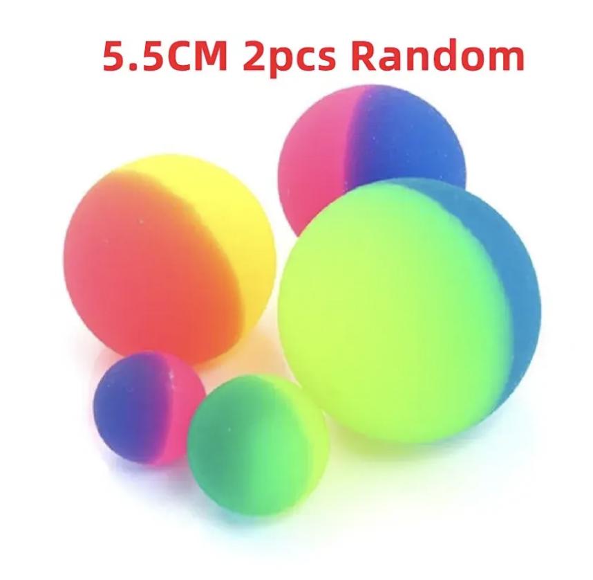 Multi size dual color elastic ball children colorful boy outdoor solid rubber bouncing ball sports game fun ball egg toy