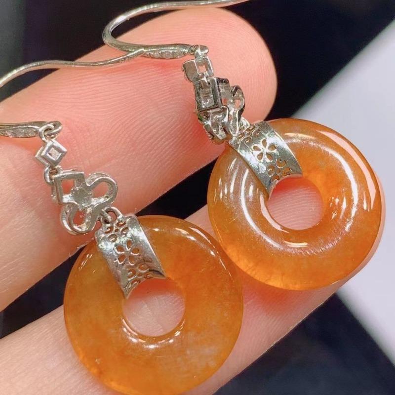 Chinese Style New Exquisite Drop Earings Creative Vintage Natural Yellow Jade Chalcedony Earrings For Women Fine  Jewelry
