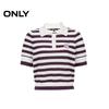 ONLY Women's 2025 Autumn Color Block Stripe Polo Knit Top