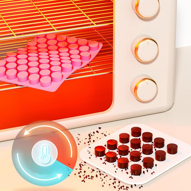 Cute Silicone 55 Grids Cylinder Cake Chocolate Soap Mold DIY Tray Biscuits Ices Cube Baking Mold Decorating Tools