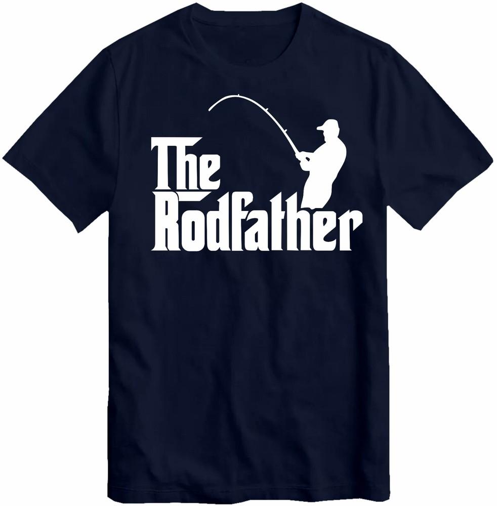 The Rodfather Unisexs T Shirt Funny Joke Novelty Fish Carp Cool Dad Grandad Top