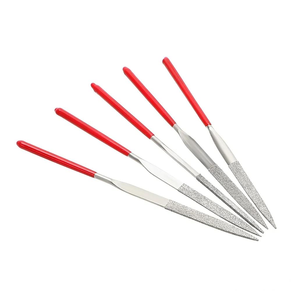 10PCS Mini Needle File Set Diamond Coated 140mm for Jewelry Making Crafts Ceramic Glass Stone Wood Tools