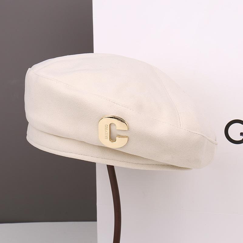 Spring and autumn show face small beret children fashion students versatile big head circumference painter hat casual bud hat