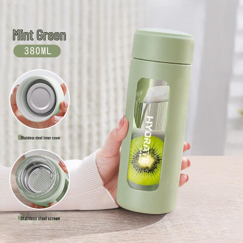 ZISIZ Double Wall Insulated Glass Cup