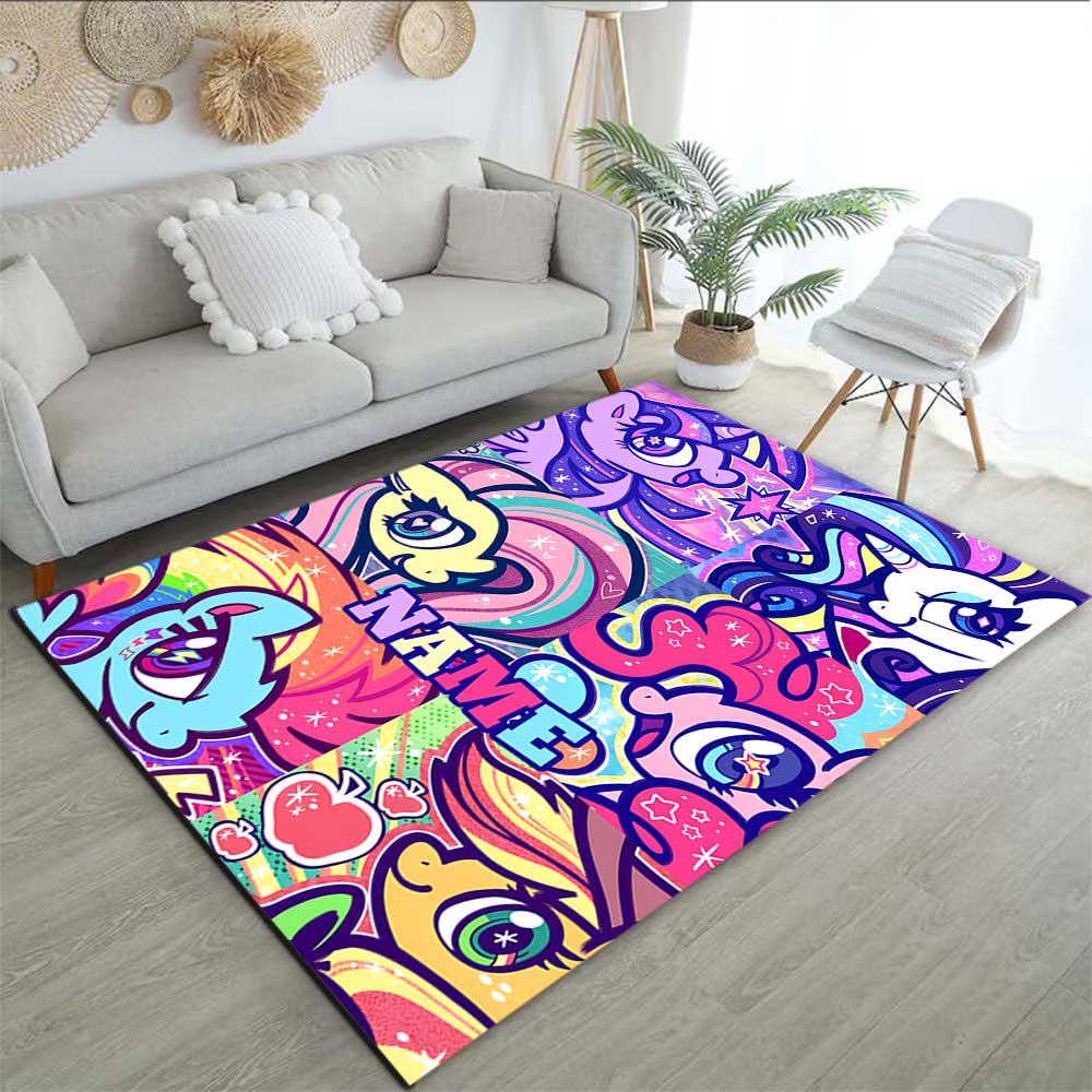 Little Pony (6) Customize your name rug, office chair cushion, home bedroom living room gift.