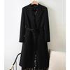 Women's Mid-Length British Style Suit Jacket with Belt - Loose Fit, Spring/Autumn Outerwear