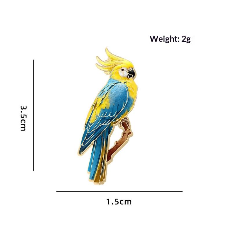 Colorful Bird Parrot Brooch Pin Polished Metal Lapel Badge Unique Decor for Coat Backpack Gift for Kids Bird Enthusiasts