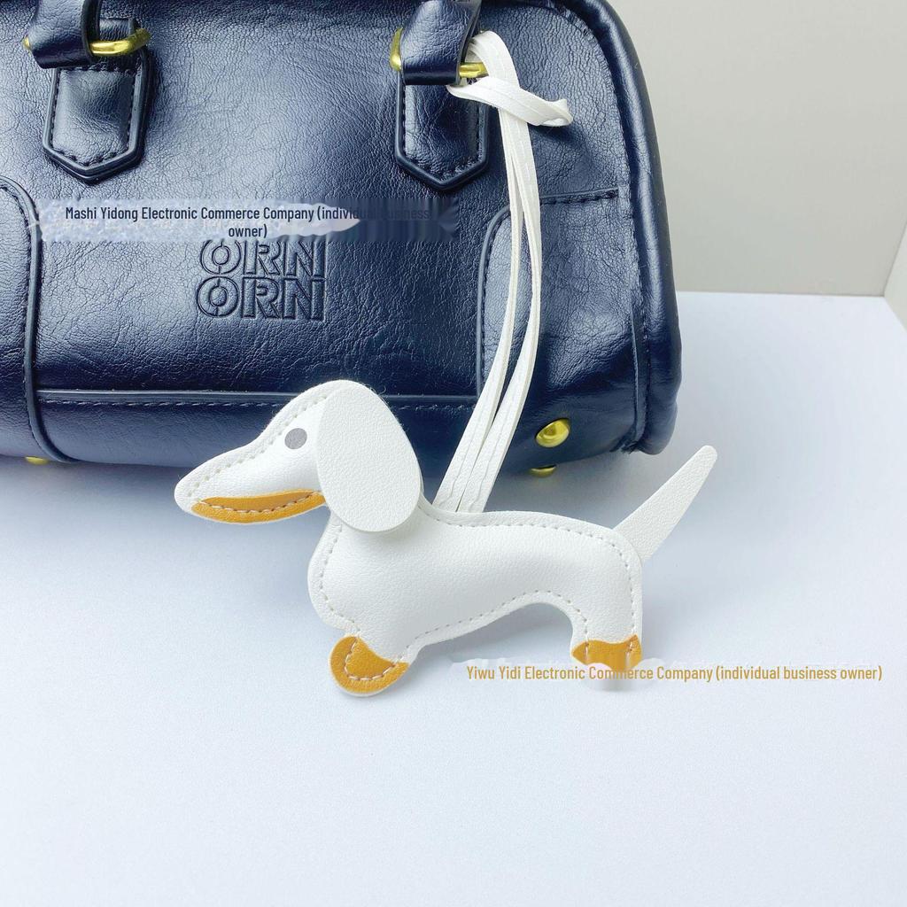 Dackel-Schlüsselanhänger aus PU-Leder: Niedliches grenzüberschreitendes Autozubehör und kreatives Taschenornament.