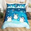 Cartoon Penguin Bedding Set Full King for Girls Boys Kids Room Dorm Funny Animal Printed Comforter Cover Penguins Bedding Set