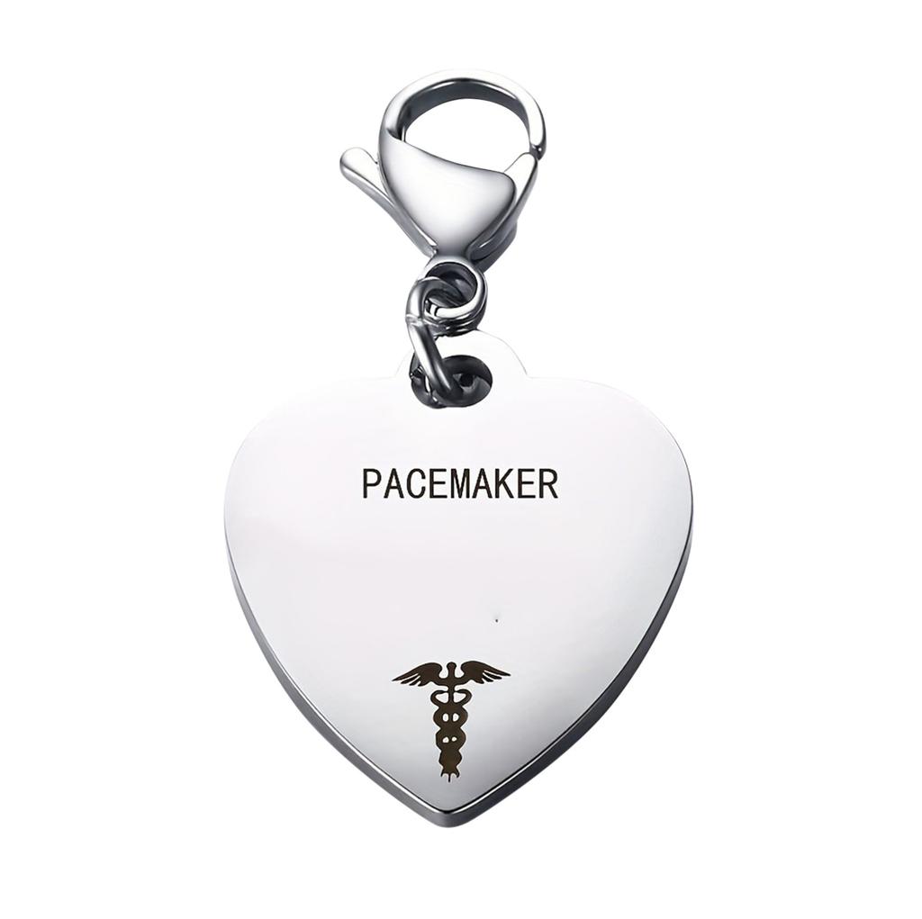 Unique Heart Shaped Id Pendant Keyring,Stainless Steel Custom Engraved Alert Alert Keychain