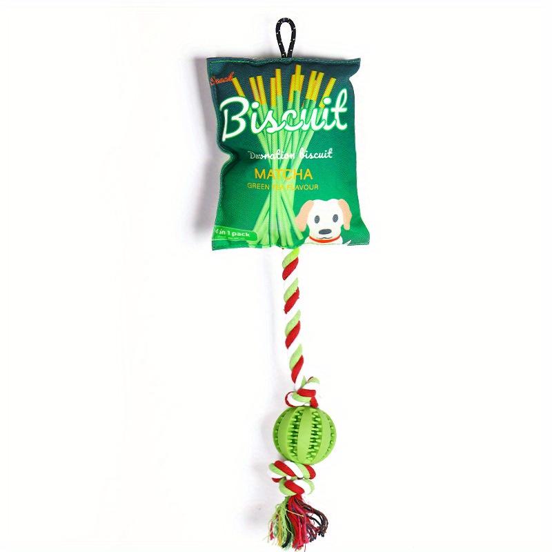 

Игрушка для жевания собак из плетеной веревки и прочного льна с пищащим звуком, уникальный дизайн в виде картофельных чипсов, мягкий плюш для умеренных любителей жевать, идеально подходит для всех пород 17.32*4.33*1.57inch