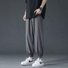 drape ice pants men's summer thin large size loose fashion trend straight mopping trousers