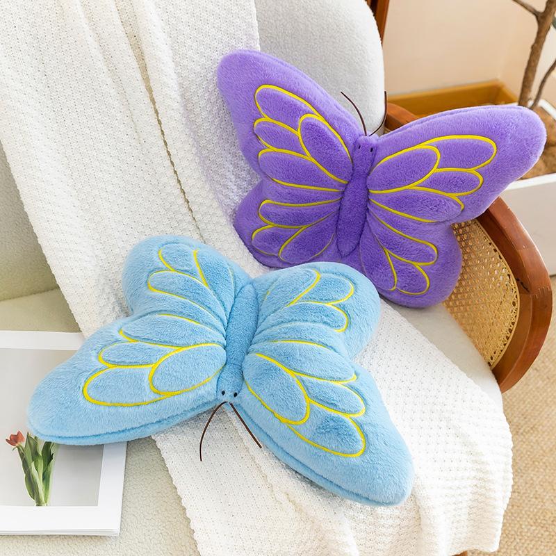 3D Butterfly Throw Pillow Colorful Decorative Pillows for Bedroom Living Room Home Decor Soft Stuffed Animal Print Cushion Girls