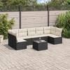VidaXL Garden Lounge Set 8 Pcs with Cushions Black Braided Resin 3217436