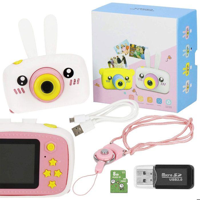 Appareil photo numérique - Springos® - 2025 - Full HD 1920x1080 - Design lapin - Pour enfants 3 ans+
