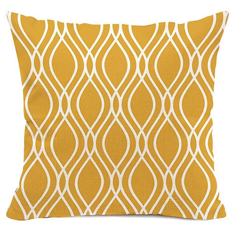 Striped Pillowcase Home Decoration Linen Pillow Cushion Waist Mat Sofa Pillowcase Geometric Abstract