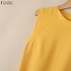 ZANZEA Women Lace Crochet Splice Summer Casual Rpund Neck Sleeveless Tank Tops