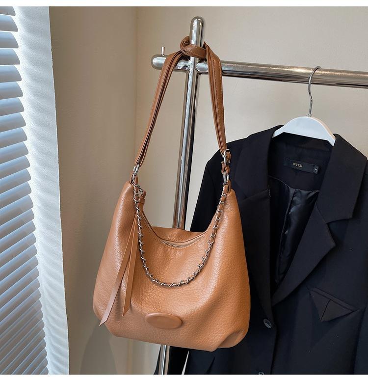 

Сумка-тоут с улучшенным чувством, большой вместимости, простая сумка на цепочке, модная, простая, универсальная, на плечо, мессенджер