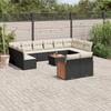 Vidaxl 13-Cz. Garden Furniture Set, Cushions, Black, Rattan PE