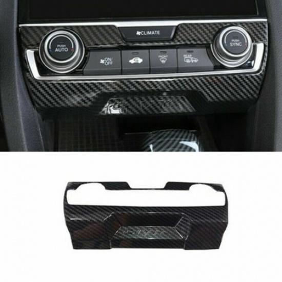 For Honda Civic 2016-2021 Carbon Fiber Center Console AC Switch Panel Cover Trim
