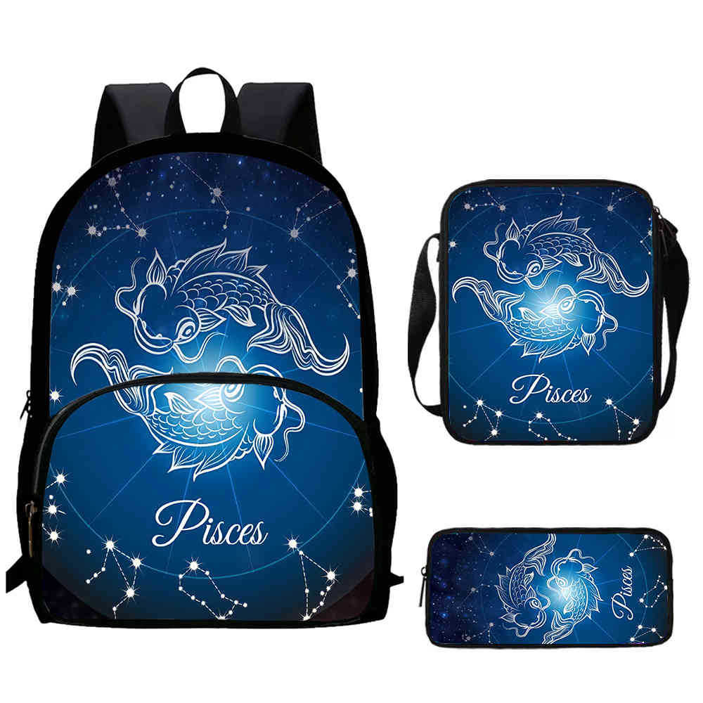 12 Sternbilder Schultasche High Definition Multifunktion Oxford Leichter Rucksack Haare