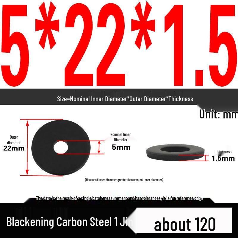 Blackened Thickened Oversized Metal Washer