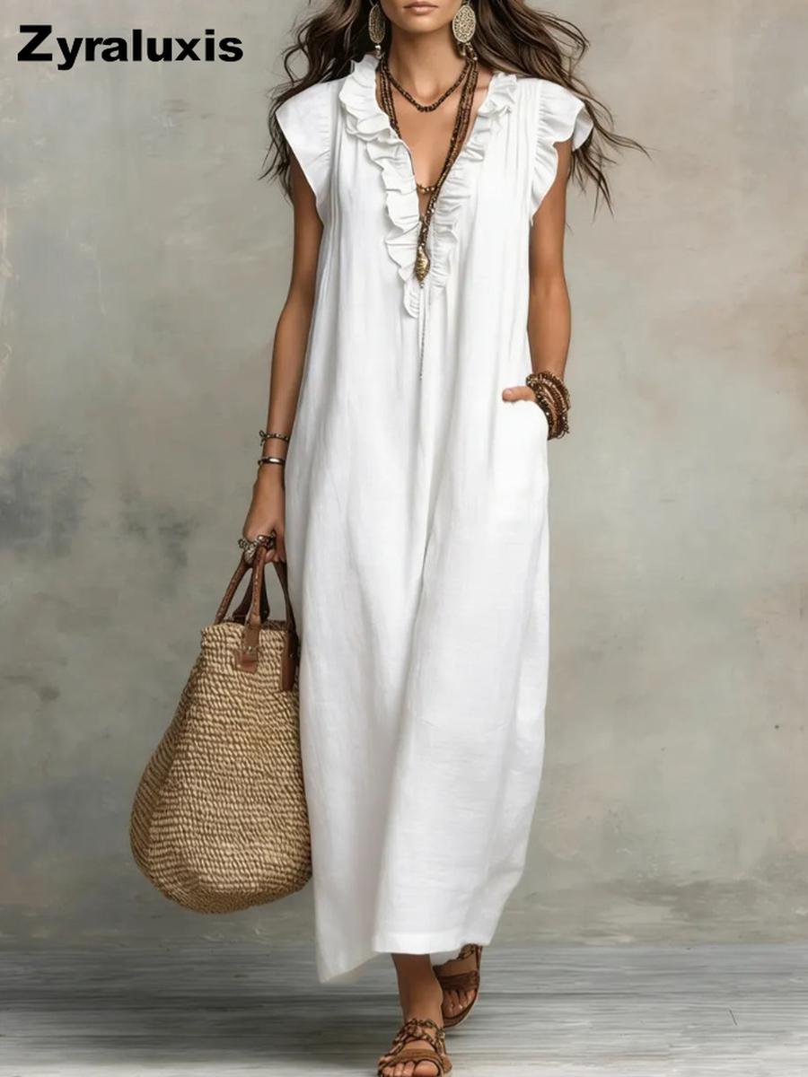 New Spring/Summer Bohemian Flared Maxi Dress S