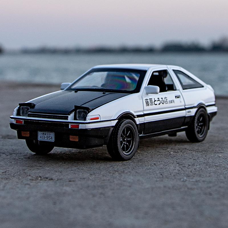 1:32 Ae86 Metalllegierung Spielzeugauto Diecasts Fahrzeuge Dekoration Modell Miniaturmaßstab Sammeln Geschenk Kinder Junge Rückzieher Geräusch Licht