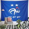 France FFF National Football Team White Rooster Two Stars Blue Wall Tapestry Soccer Fan Decor for Bedroom Man Cave Gift