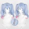 LAOBAO Rabbit Hole Cosplay Twin Light Blue and Pink Mixed Color Long Curly Heat Costume Accessory for and More Wig, Tail, Mesh, Gradient, Wig,