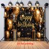 2D Luxury Black Golden Confetti Birthday Photography Background Cloth