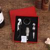 Jiuyou 4-Piece Stainless Steel Wine Tools: Waiter's Corkscrew, Pourer, Corkscrew Set in Gift Box.