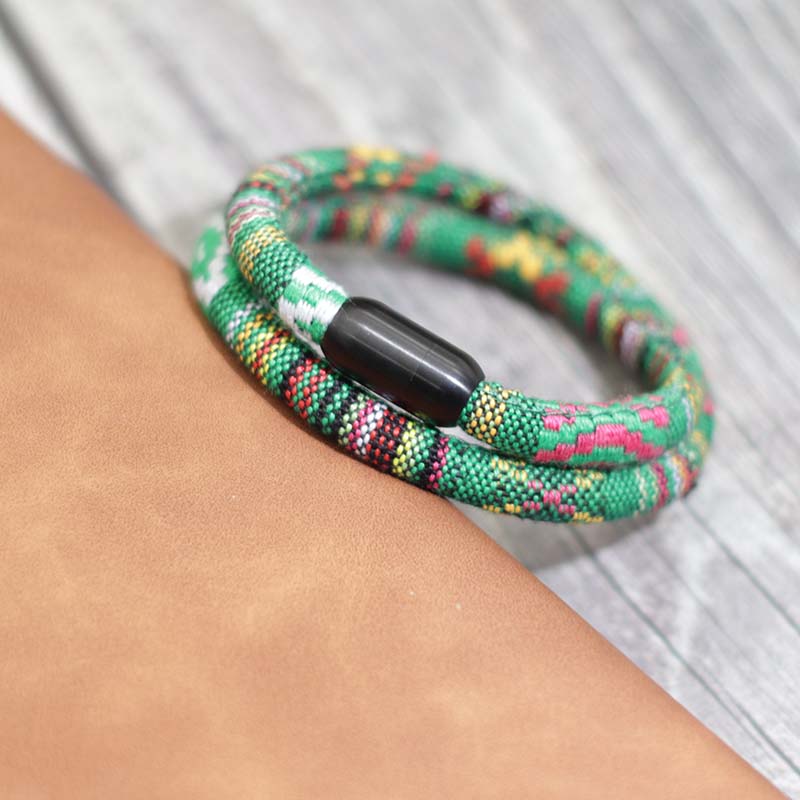 Novinka Boho lanový náramek pro muže 100% neblednoucí nerezová ocel Náramek Šťastný nitový náramek Dárek pro něj Venkovní přežití Brazalete