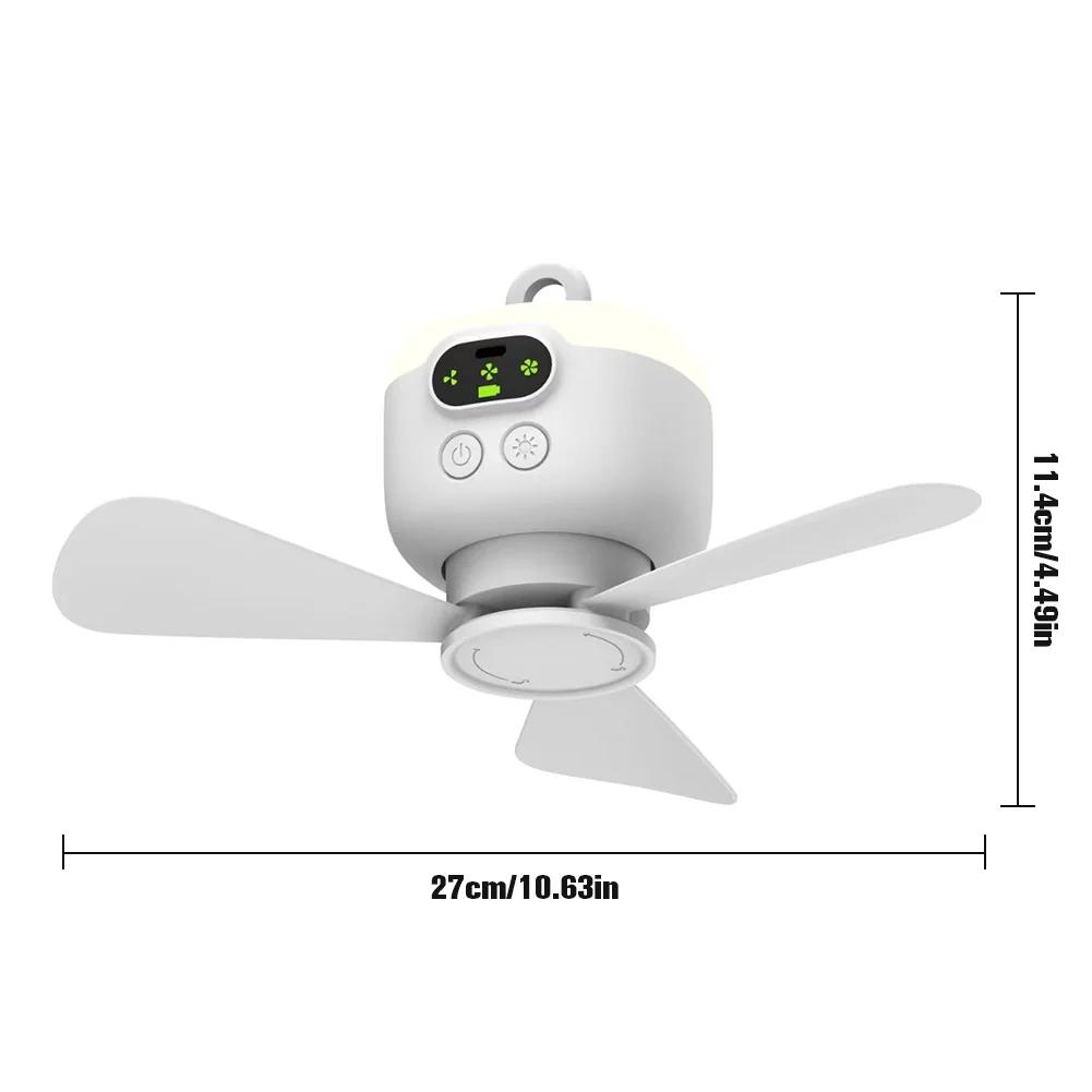 Portable Wireless Ceiling Fan Light Rechargeable Camping Fan with Remote Control Tent Fan Outdoor Fan for Outdoor Camping Dorm