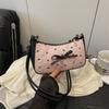 Niche Design Bow Underarm Bag Women's 2025 New Handbag Fashion Shoulder Messenger Bag Sweet Baguette Bag