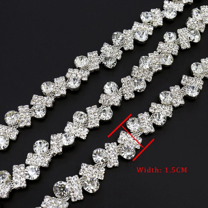 10Yards Rhinestone Chain Diamond Trim Fringe Crystal Bag Hat Accessories DIY Wedding Decoration Gift Irregular Rhinestone Ribbon