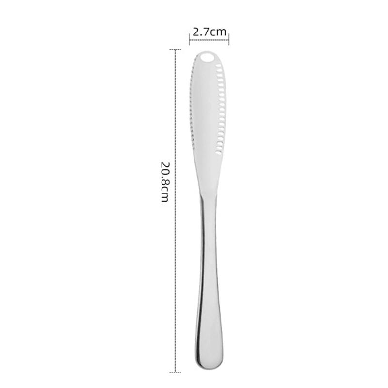 Butter Knife Holes Cheese Dessert Knife Stainless Steel Jam Knife Cutlery Toast Wipe Cream Bread Cheese Cutter Kitchen Tools