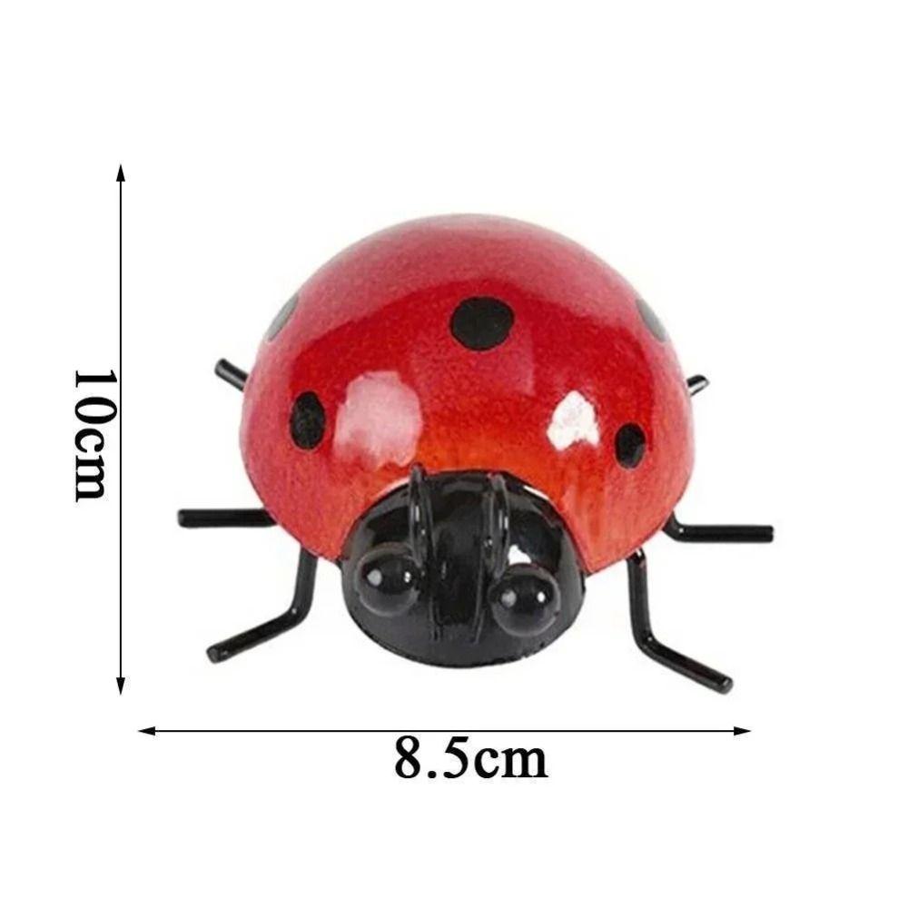New Metal Material Mini Ladybug Hanging Design Mini Size Beetle Fence Hanger Cute Garden Figurine Outdoor Decor