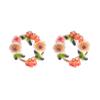 Exquisite Pearl and Floral Oil Painting Stud Earrings for Women