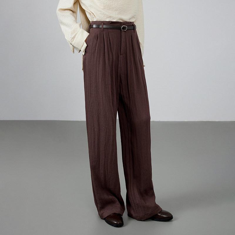 2026 Spring High-Waisted Slimming Straight-Leg Trousers for Women - Elegant, Narrow, Retro Wide-Leg Casual Pants 2XL