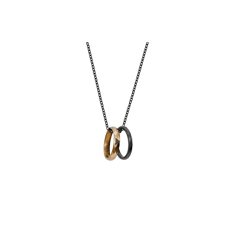 Emporio Armani Couples Ring Necklace Steel Sweet Love Stainless Steel Necklace Men necklace EGS2760001