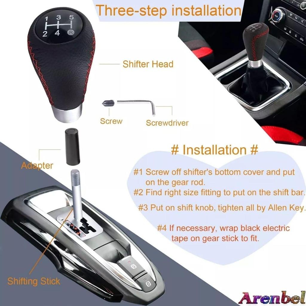 Suitable for Suzuki Jimny JB23 JB64 Manual Car Gear Stick Shift Knob Shifter Lever Leather Black