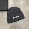 New Long Label Letters Fashionable and Versatile Pile Hats for Women In Autumn and Winter Face Showing Small Wool Hat Outdoor Warm Knitted Hat