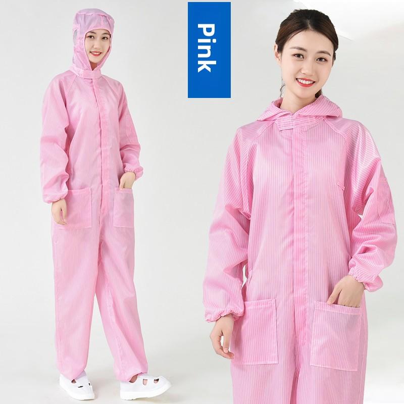 Mono sin pelusa con capucha para hombre y mujer Ropa de trabajo Disipación estática Azul ey Agricultura Traje de limpieza de cuerpo completo
