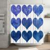 Blue Watercolor Heart Shower Curtain 3D Printed Polyester Fabric For Bathroom Decor Modern Home Decoration Waterproof Bath Mat C